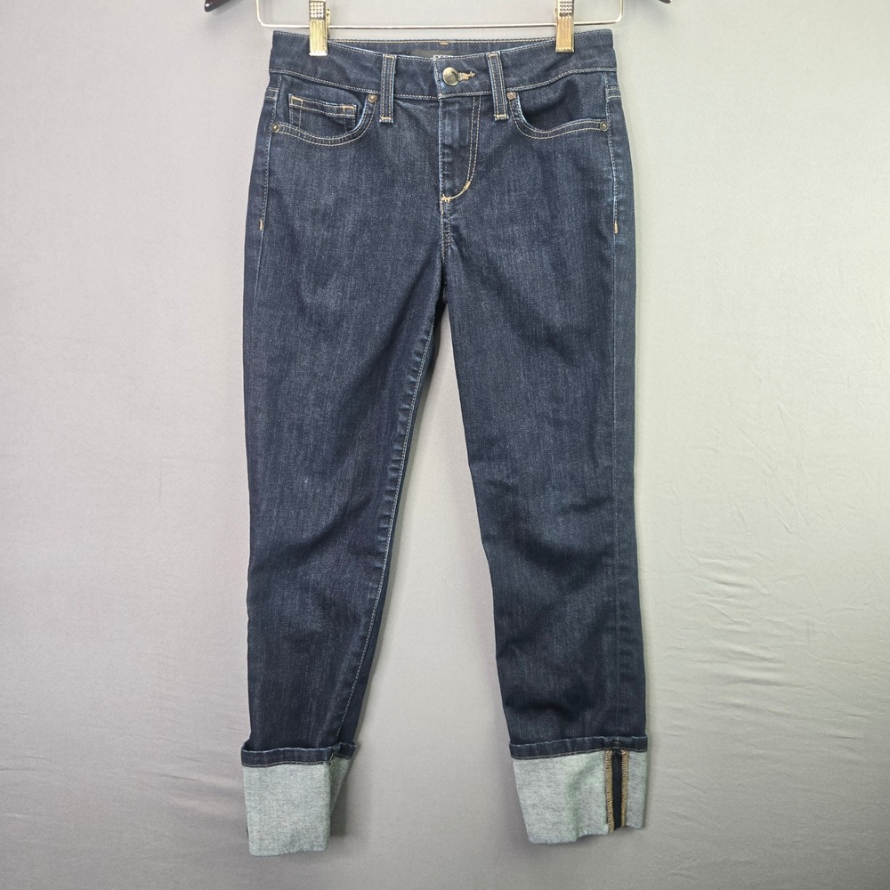 Joe's Jeans Skinny Ankle Cuffed Denim Size 24 Dark Indigo Wash Stretch Pants